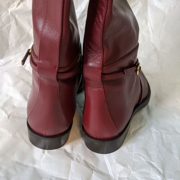 NINA Ricci Bordeaux leather boots 5(35) BNWOB - Picture 7 of 8